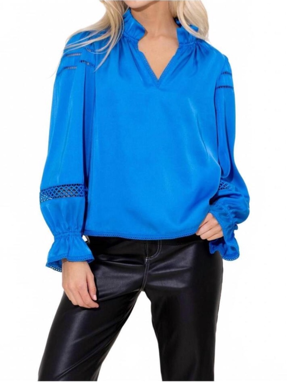 ALDEN ADAIR NWT Bright Blue Vada Blouse Top in Neptune